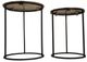 Sagebrook Home Round 2 Pieces Black and Gold Metal Side Table Set-2
