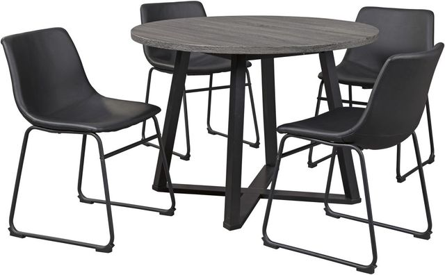 Signature Design by Ashley® Centiar Gray Round Dining Room Table with Black Base-3