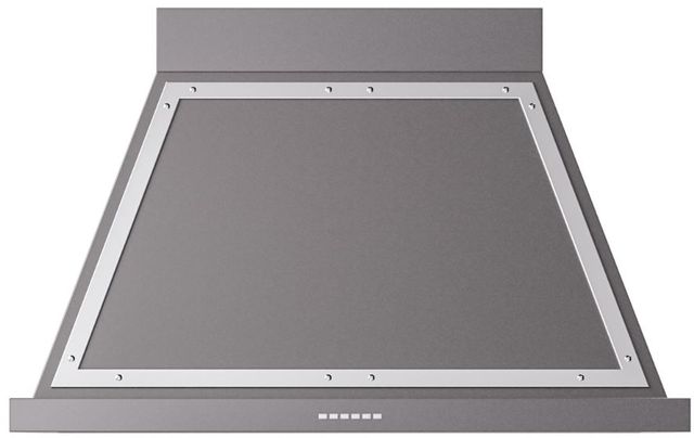 Ilve® Nostalgie II Noblesse 40" Graphite Matte Wall Mounted Range Hood with Chrome Trim-0