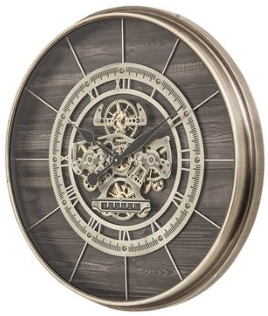 YHD Brown/Silver Bethel Gear Clock-2