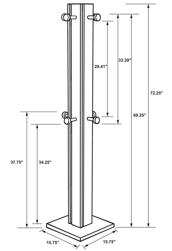 Coaster® Rikkie Walnut Coat Rack-2