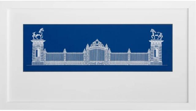 Stylecraft Dann Foley Lifestyle Palace Gate II Blue/White Wall Art-0