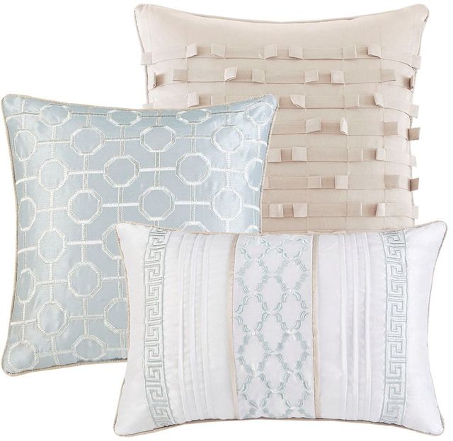 Olliix by Madison Park 7 Piece Aqua King Bennett Comforter Set-2
