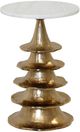 Harp & Finial® Roth White Small End Table with Champagne Base-0