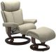 Stressless® by Ekornes® Customizable Magic Small Manual Recliner and Ottoman with Classic Base-0
