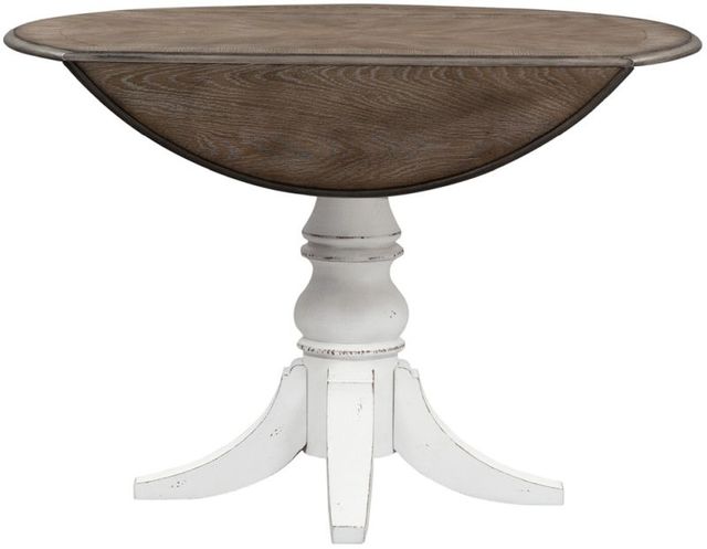 Liberty Furniture Magnolia Manor 5-Piece Antique White/Weathered Bark Drop Leaf Dining Set-2