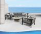 CabanaCoast® Customizable Cove Synthetic Fiber 42" Outdoor Round Coffee Table-3