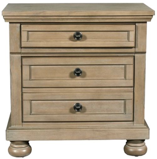 New Classic® Home Furnishings Allegra 5-Piece Pewter Queen Sleigh Storage Bedroom Set with Two Nightstands-3