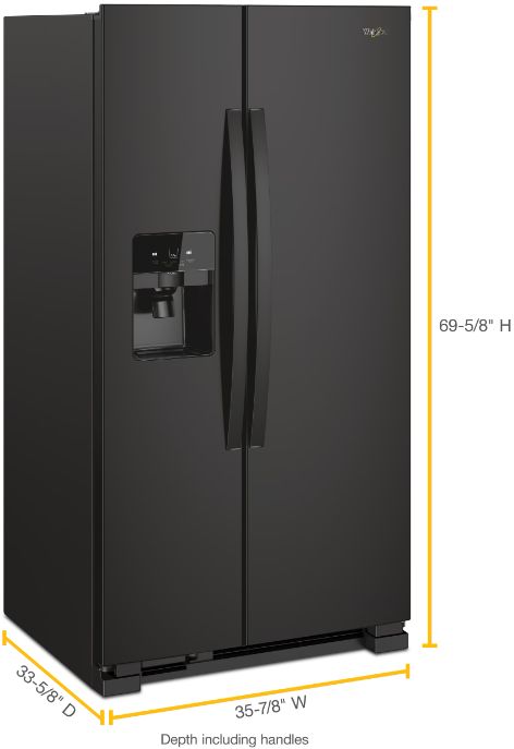 Whirlpool® 36" 24.6 Cu. Ft. Black Side-by-Side Refrigerator-2