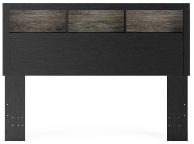 Signature Design by Ashley® Broachmyn Black/Gray Queen Lighted Bookcase Headboard-1