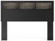 Signature Design by Ashley® Broachmyn Black/Gray Queen Lighted Bookcase Headboard-1