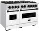 ZLINE Classic Series Autograph Edition 48" Stainless Steel Pro Style Gas Range with White Matte Door and Matte Black Accents-1