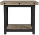 Flexsteel® Carpenter Light Brown End Table with Black Metal Frames-1