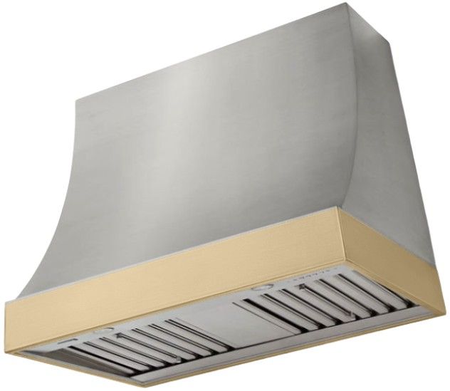 AGA Marquee 36" Stainless Steel Wall Mounted Range Hood with Brushed Brass Trim-0