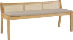 Powell® Bauer Beige/Natural Cane Bench