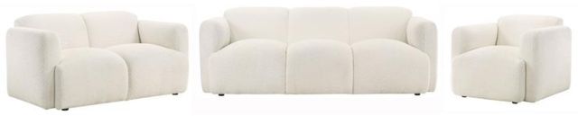 Coaster® Dorset 3-Piece White Upholstered Sofa Set-1