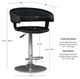 Powell® Devan Black/Chrome Adjustable Barrel Bar Stool-2