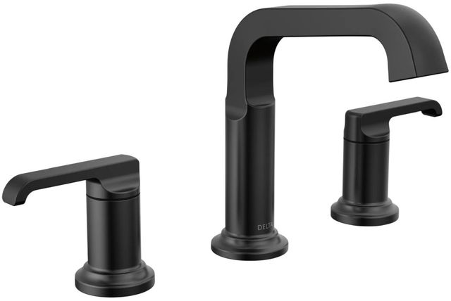 Delta Tetra™ Matte Black 2-Handle Widespread Bathroom Faucet-0