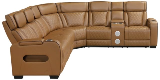 Homelegance® Fairway 3-Piece Brown Power Reclining Sectional with Right Side Console-2