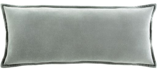Surya Cotton Velvet Sea Foam 12"x30" Toss Pillow with Polyester Insert-0