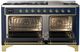 Ilve® Majestic III 60" Midnight Blue Pro Style Dual Fuel Natural Gas Range with Triple Glass Door and Brass Trim-4