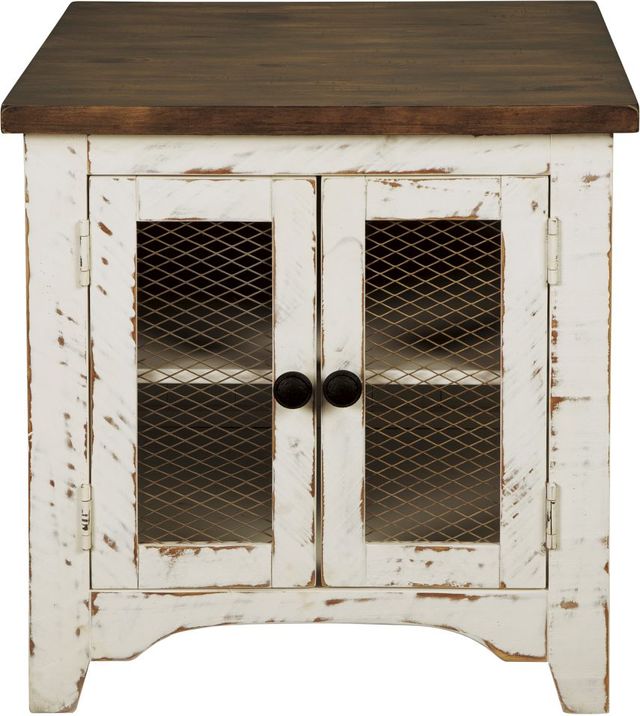 Signature Design by Ashley® Wystfield Brown End Table with White Base-1