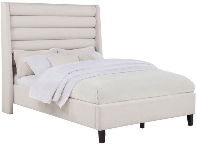 Coaster® Leslie Beige Youth Full Upholstered Platform Panel Bed-3