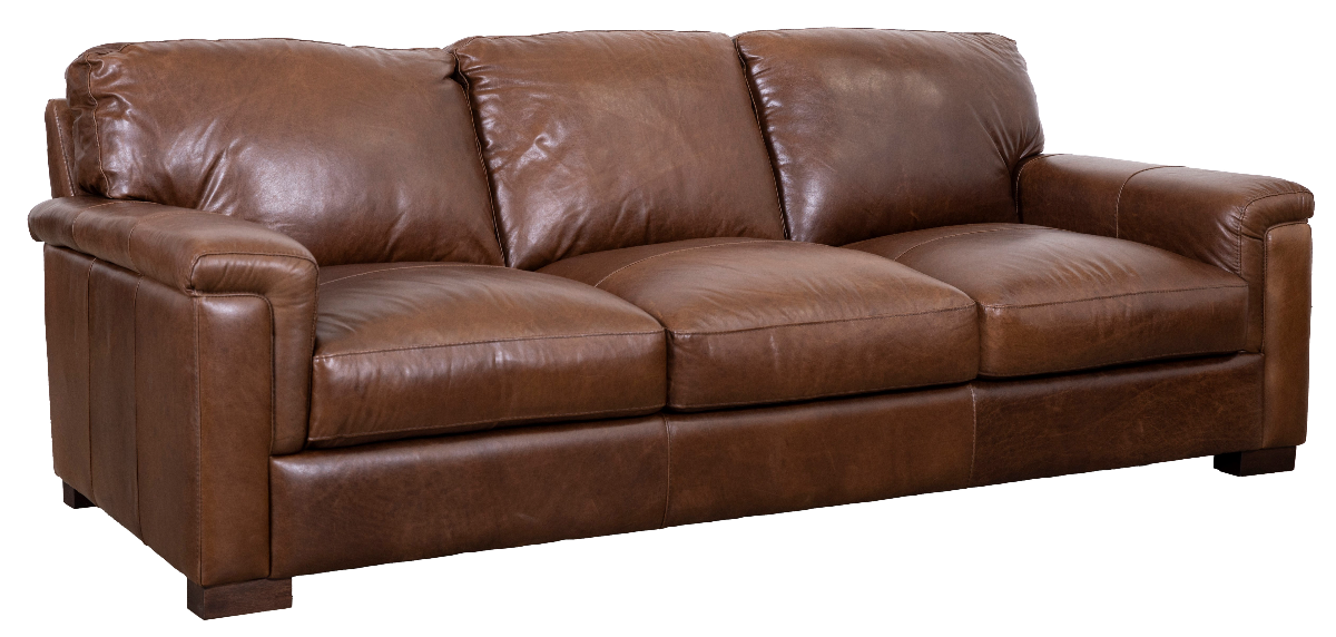 Soft Line Dallas Chestnut All Leather Sofa | Miskelly Furniture