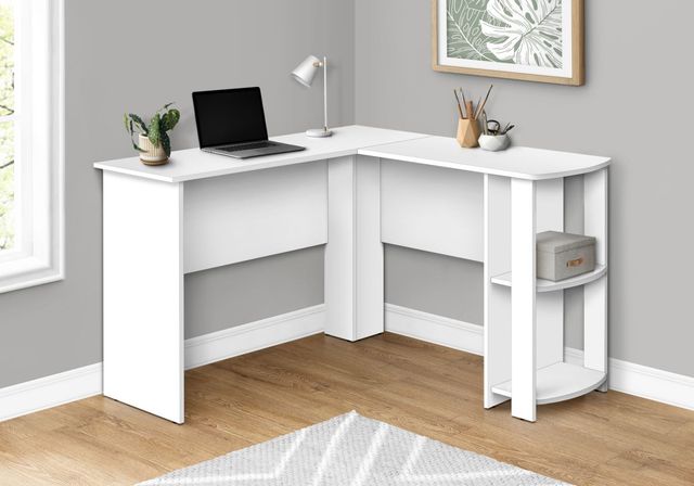 Monarch Specialties Inc. White L-Shaped Desk-3