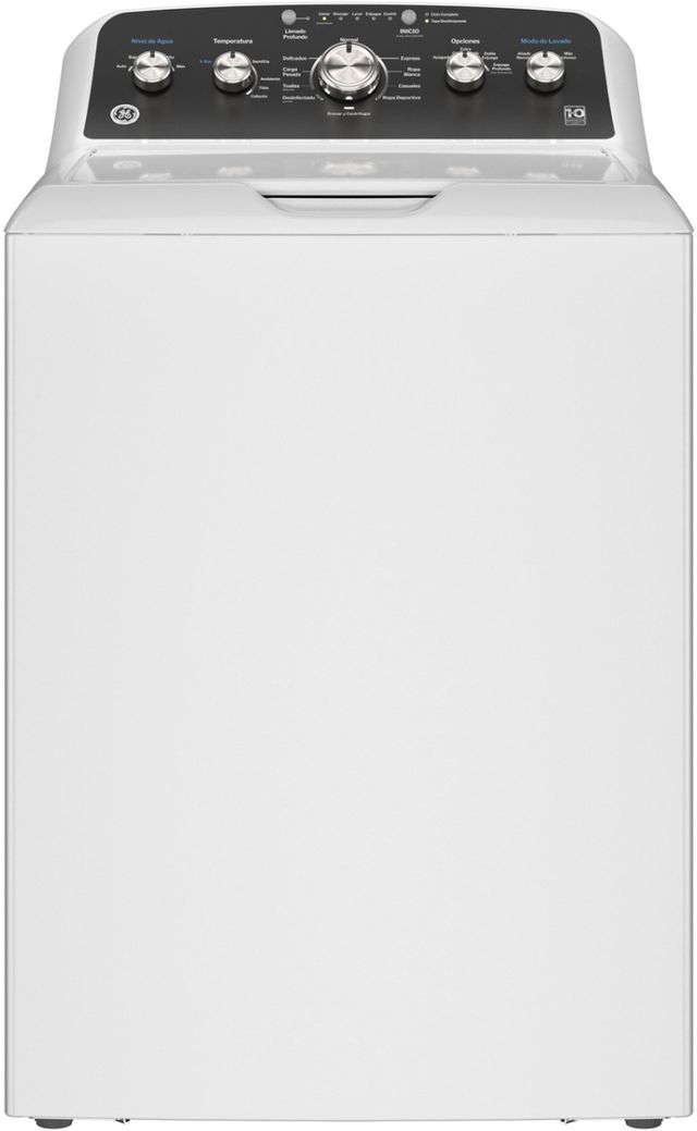 GE® 4.5 Cu. Ft. White Agitator Top Load Washer with Spanish Panel and Wash Modes Soak and Power-0