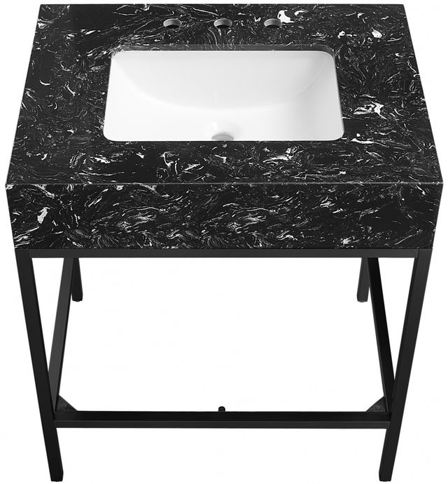 Meridian Furniture Marmo Black/Matte Black 30" Bathroom Vanity-3