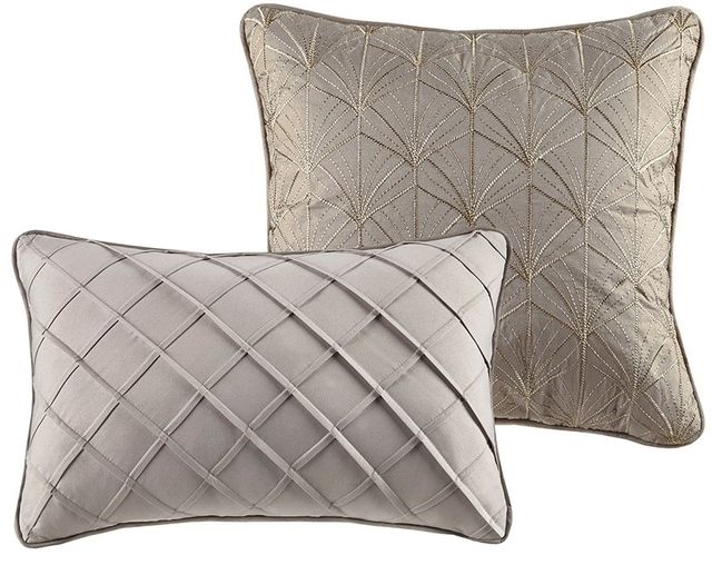 Olliix by Madison Park Emilia 12 Pieces Khaki Queen Jacquard Complete Bed Set-4