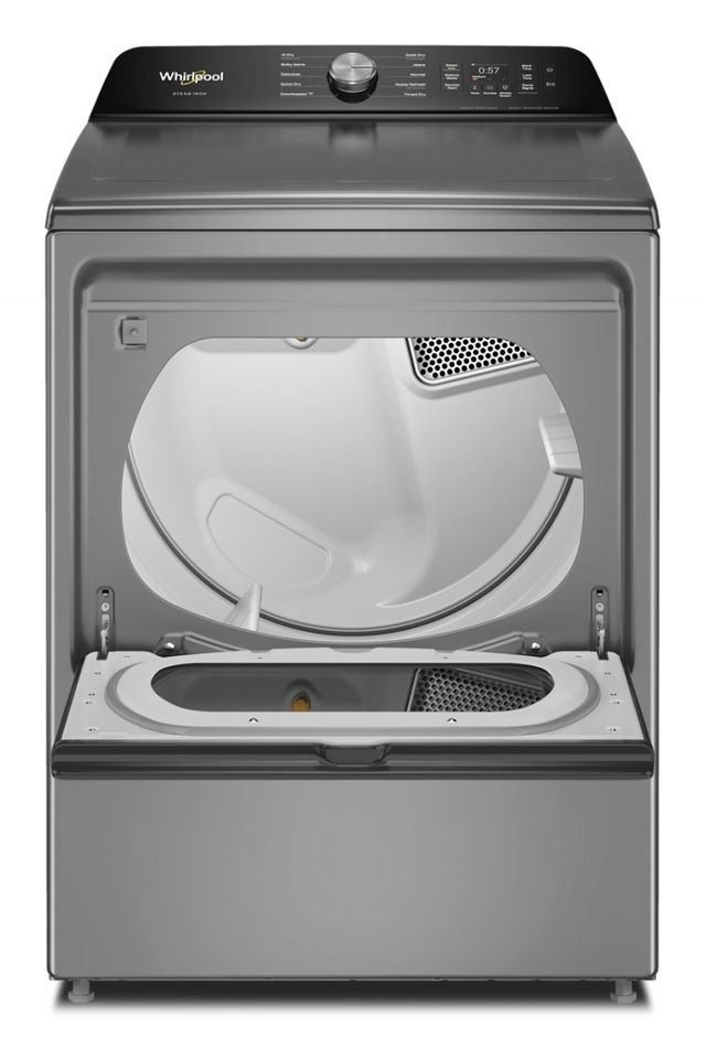 Whirlpool® 7.5 Cu. Ft. Radiant Silver Vented Electric Dryer with Steam Iron and AI Dry-1
