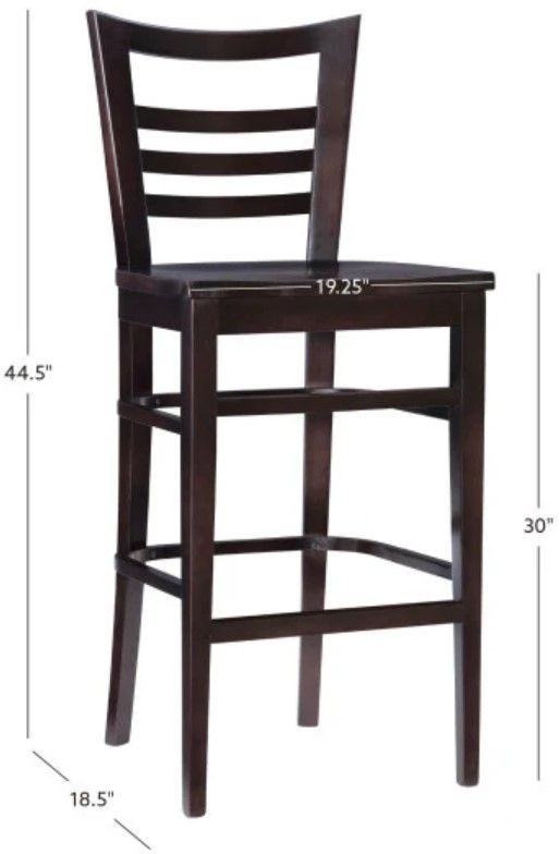 Linon Brit 2-Piece Brown Bar Stool-2