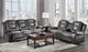 Homelegance® Briscoe Dark Gray/Light Gray Manual Double Reclining Glider Loveseat with Center Console-1
