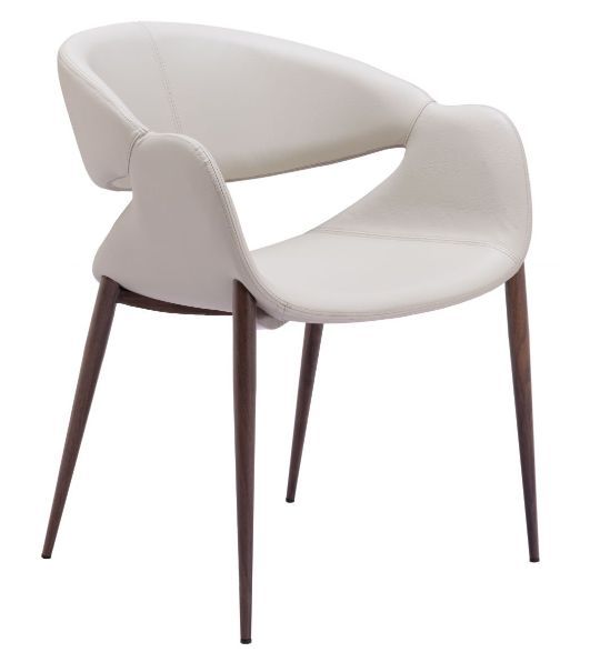 Zuo® Modern Limay Beige/Walnut Dining Arm Chair-3