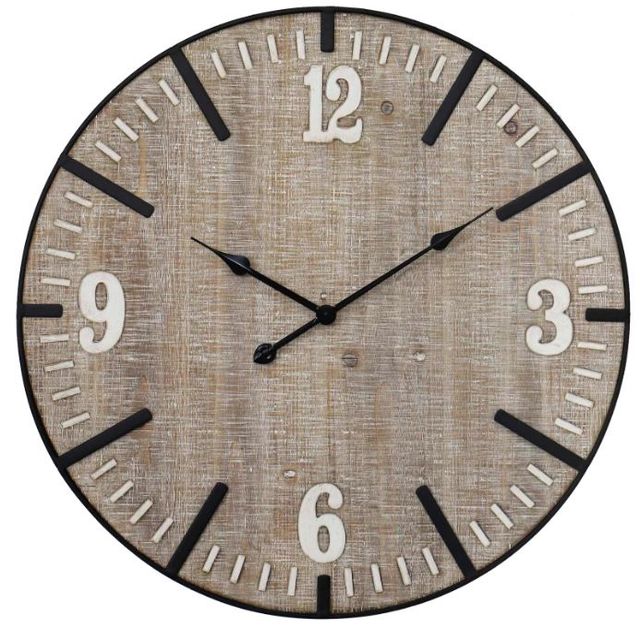 Crestview Collection Chime Time Black/Brown Wooden Wall Clock-0