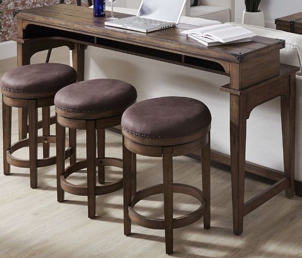 Liberty Furniture Aspen Skies 4-Piece Weathered Brown Console Set-0