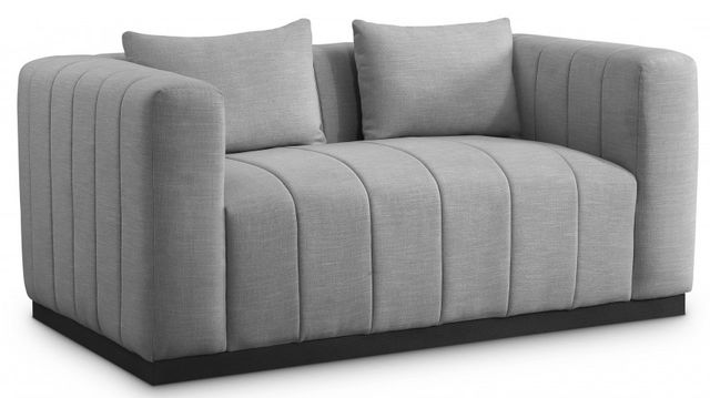 Meridian Furniture Lucia Grey Linen Textured Loveseat-0