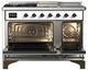 Ilve® Majestic III 48" Custom Pro Style Dual Fuel Liquid Propane Range with French Top and Burnished Trim-1