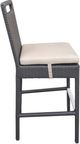Armen Living Tropez Beige/Gray Fabric/Wicker Outdoor Bar Stool-4