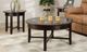 Handstone Customizable Demilune Glass Top Round Coffee Table with Espresso Base -1