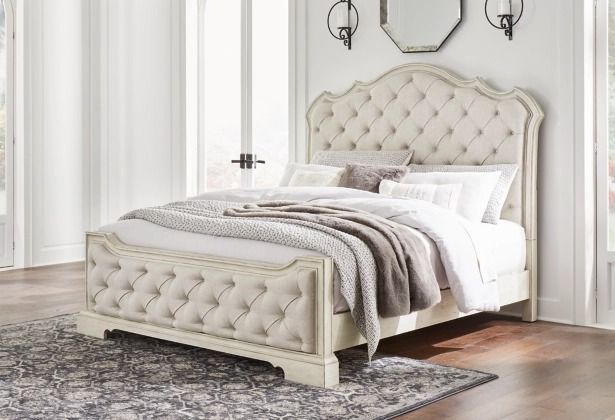 Signature Design by Ashley® Arlendyne Antique White King Upholstered Bed-6