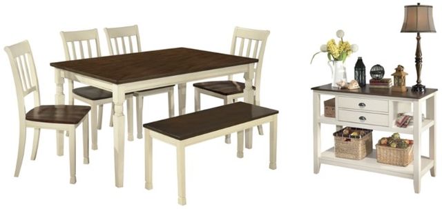 Signature Design by Ashley® Whitesburg 7-Piece Brown/Cottage White Dining Set-0