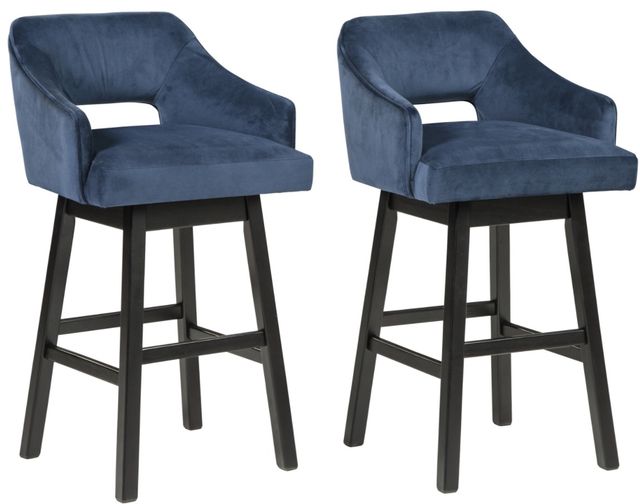 Signature Design by Ashley® Tallenger 2-Piece Blue/Dark Brown Bar Stool Set-0