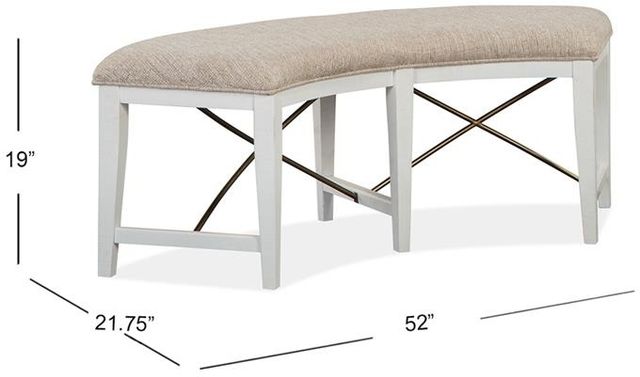 Magnussen Home® Heron Cove Chalk White Upholstered Curved Bench-3