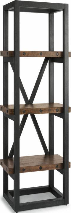 Flexsteel® Carpenter Black/Rustic Light Brown Side Pier