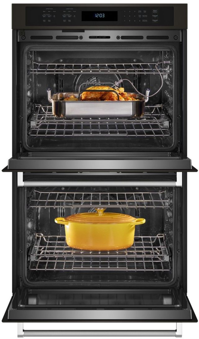 KitchenAid® 27" PrintShield™ Black Stainless Steel Double Electric Wall Oven-1