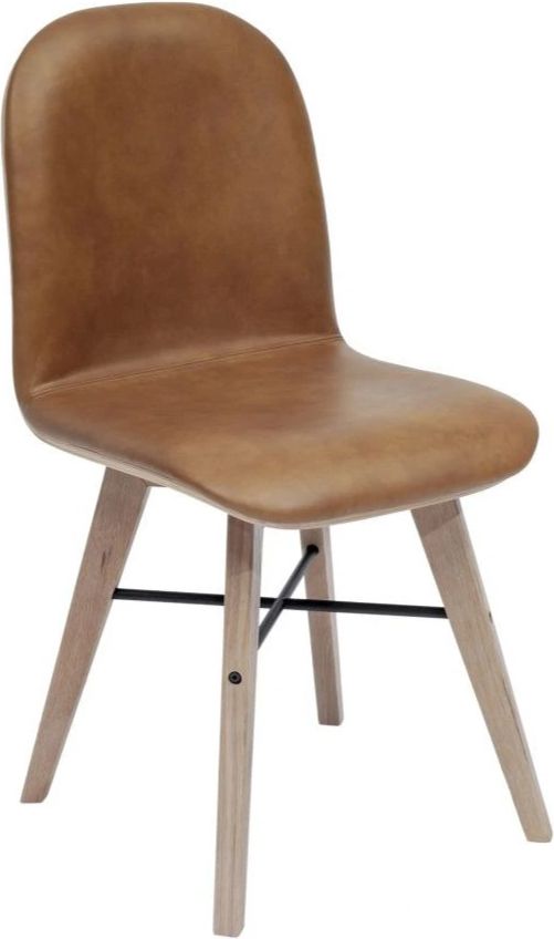 Moe's Home Collection Napoli 2-Piece Tan Leather Dining Chair Set-0