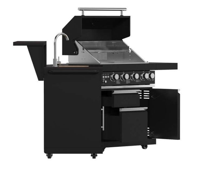 FORNO® Alta Qualita 3 Burner 90" Black Outdoor Kitchen Kit-3